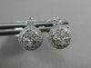 ESTATE .58CT ROUND DIAMOND 18KT WHITE GOLD 3D CLUSTER HALO STUD EARRINGS F/G VS