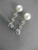 ESTATE .50CT DIAMOND & SOUTH SEA PEARL 14K WHITE GOLD PAVE HANGING EARRINGS 2667