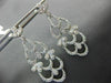 ESTATE .75CT ROUND DIAMOND 14K WHITE GOLD 3D OPEN FILIGREE LEAF HANGING EARRINGS