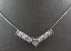 .94CT DIAMOND 14KT WHITE GOLD PRINCESS & ROUND INVISIBLE V SHAPE NECKLACE #27661
