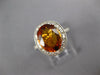 LARGE 3.70CT DIAMOND & AAA CITRINE 14KT WHITE GOLD 3D OVAL HALO ENGAGEMENT RING