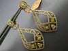 ESTATE LARGE 2.81CT WHITE & FANCY YELLOW DIAMOND 18K ROSE GOLD FILIGREE EARRINGS