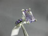 LARGE 4.17CT DIAMOND & AAA AMETHYST 14K WHITE GOLD ROUND & EMERALD FILIGREE RING