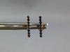 ESTATE .17CT AAA SAPPHIRE 14KT ROSE GOLD 3D CLASSIC ROUND BAR STUD EARRINGS
