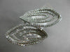 ESTATE LARGE 1.26CT DIAMOND 14KT WHITE GOLD 3D MULTI DOUBLE LEAF OPEN FUN RING