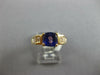 2.95CT DIAMOND & TANZANITE 14K YELLOW GOLD 3D CUSHION & BAGUETTE ENGAGEMENT RING
