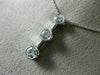 ESTATE .68CT DIAMOND 14K WHITE GOLD 3D 3 STONE PAST PRESENT FUTURE PENDANT #9508