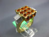 ESTATE EXTRA LARGE 4.50CT DIAMOND AAA CITRINE 18K 2 TONE GOLD 3D SQUARE FUN RING