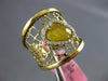 ESTATE LARGE 1.77 DIAMOND & AAA YELLOW SAPPHIRE 14KT YELLOW GOLD 3D WEB FUN RING