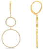 .60CT DIAMOND 14KT YELLOW GOLD DOUBLE CIRCLE OF LIFE LEVERBACK HANGING EARRINGS