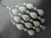 ANTIQUE LARGE 3.32CT DIAMOND 18K WHITE GOLD RAINDROP CHANDELIER HANGING EARRINGS