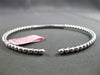 ESTATE .30CT DIAMOND 14KT WHITE GOLD BEAD 3D CLASSIC FLEXIBLE BANGLE BRACELET