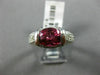ESTATE WIDE 2.50CT DIAMOND & PINK TOURMALINE 14K WHITE GOLD OVAL ENGAGEMENT RING