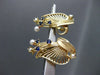 ANTIQUE AAA PEARL & SAPPHIRE 14K YELLOW GOLD HANDCRAFTED CLIP ON EARRINGS #22573