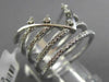 ESTATE .33CT ROUND DIAMOND 14KT WHITE GOLD 3D MULTI ROW ETOILE V SHAPE FUN RING