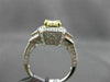 ESTATE 2.04CT GIA FANCY YELLOW DIAMOND 18K TWO TONE GOLD 3 STONE ENGAGEMENT RING