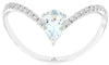 .49CT DIAMOND & AAA AQUAMARINE 14KT WHITE GOLD PEAR SHAPE V SHAPE BUTTERFLY RING