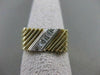 ANTIQUE .35CT BAGUETTE DIAMOND 14K 2 TONE GOLD FILIGREE MENS RING 8.5MM #11634