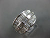 ESTATE LARGE 2.81CT DIAMOND 18KT WHITE GOLD 3D BAGUETTE CLASSIC ANNIVERSARY RING