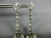 ANTIQUE EXTRA LARGE 10.10CT DIAMOND & AAA RUBY 18KT WHITE GOLD HANGING EARRINGS