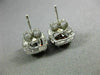 ESTATE 1.88CT DIAMOND & GARNET 14KT WHITE GOLD CLASSIC SQUARE HALO STUD EARRINGS