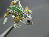 ESTATE 3.03CT FANCY MULTI COLOR DIAMONDS & AAA EMERALD 14KT WHITE GOLD FROG RING