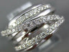 ESTATE WIDE .91CT DIAMOND 18KT WHITE GOLD 3D MULTI ROW CRISS CROSS LOVE RING