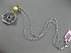 ESTATE .75CT DIAMOND 14KT WHITE & YELLOW GOLD WAVE HANDCRAFTED FLOATING PENDANT