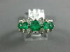 ESTATE 2.08CT DIAMOND & AAA EMERALD 14K WHITE GOLD PYRAMID ANNIVERSARY RING #828