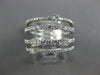 ESTATE WIDE .86CT DIAMOND 18KT WHITE GOLD OPEN MULTI ROW SEMI ETERNITY FUN RING