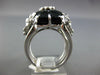 ESTATE LARGE .82CT DIAMOND & AAA BLACK ONYX 14KT WHITE GOLD 3D FLOWER FUN RING