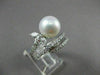 ANTIQUE 1.10CT DIAMOND 10MM SOUTH SEA PEARL 14KT WHITE GOLD COCKTAIL RING #22918
