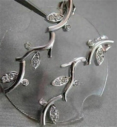 ANTIQUE .40CT DIAMOND LEAF 14KT W GOLD DROP HANGING EARRINGS ONE OF A KIND!!!!
