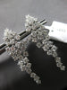 LARGE 2.85CT DIAMOND 18KT WHITE GOLD 3D ROUND CLUSTER FUN HANGING EARRINGS