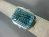 EXTRA LARGE 21.26CT DIAMOND & AAA BLUE TOPAZ 18KT WHITE GOLD 3D ENGAGEMENT RING