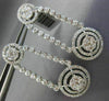 ESTATE LARGE 3.20CT DIAMOND 14K WHITE GOLD CIRCULAR DOUBLE HALO HANGING EARRINGS