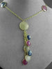 ANTIQUE 36.0CT EXTRA FACET MULTI COLOR SAPPHIRE 14KT YELLOW GOLD LARIAT NECKLACE