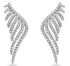 ESTATE 1.04CT DIAMOND 18KT WHITE GOLD 3D CLASSIC MULTI LEAF FUN CUFF EARRINGS