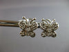 ESTATE .44CT DIAMOND 14KT WHITE GOLD 3D CLASSIC BUTTERFLY LOVE CLIP ON EARRINGS