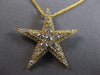ESTATE LARGE .87CT DIAMOND 18KT YELLOW GOLD 3D STAR LOVE FLOATING PENDANT