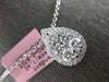EXTRA LARGE 1.16CT DIAMOND 14KT WHITE GOLD 3D CLUSTER TEAR DROP FLOATING PENDANT