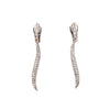 ESTATE 1.52CT DIAMOND 18KT WHITE GOLD 3D DOUBLE SWIRL SNAKE FUN HANGING EARRINGS