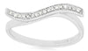 ESTATE .07CT DIAMOND 14KT WHITE GOLD 3D CLASSIC BAR WAVE FUN RING