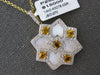 3.20CT DIAMOND & YELLOW SAPPHIRE & MOTHER OF PEARL 14KT YELLOW GOLD STAR PENDANT