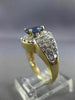 ESTATE WIDE 1.40CT DIAMOND & AAA SAPPHIRE 14K TWO TONE GOLD OVAL ENGAGEMENT RING
