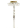 1.21CT WHITE & FANCY YELLOW DIAMOND 18KT 2 TONE GOLD PEAR SHAPE ENGAGEMENT RING