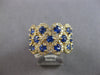 LARGE 3.92CT DIAMOND & AAA SAPPHIRE 14KT YELLOW GOLD MULTI ROW ANNIVERSARY RING