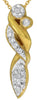 .16CT DIAMOND 18KT YELLOW GOLD ROUND FLORAL MARQUISE SHAPE FUN FLOATING PENDANT