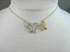 ANTIQUE 18KT WHITE & YELLOW DOUBLE BUTTERFLY DIAMOND NECKLACE