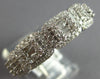 LARGE 1.15CT DIAMOND 14K WHITE GOLD 3D ROUND & BAGUETTE UNISEX ANNIVERSARY RING